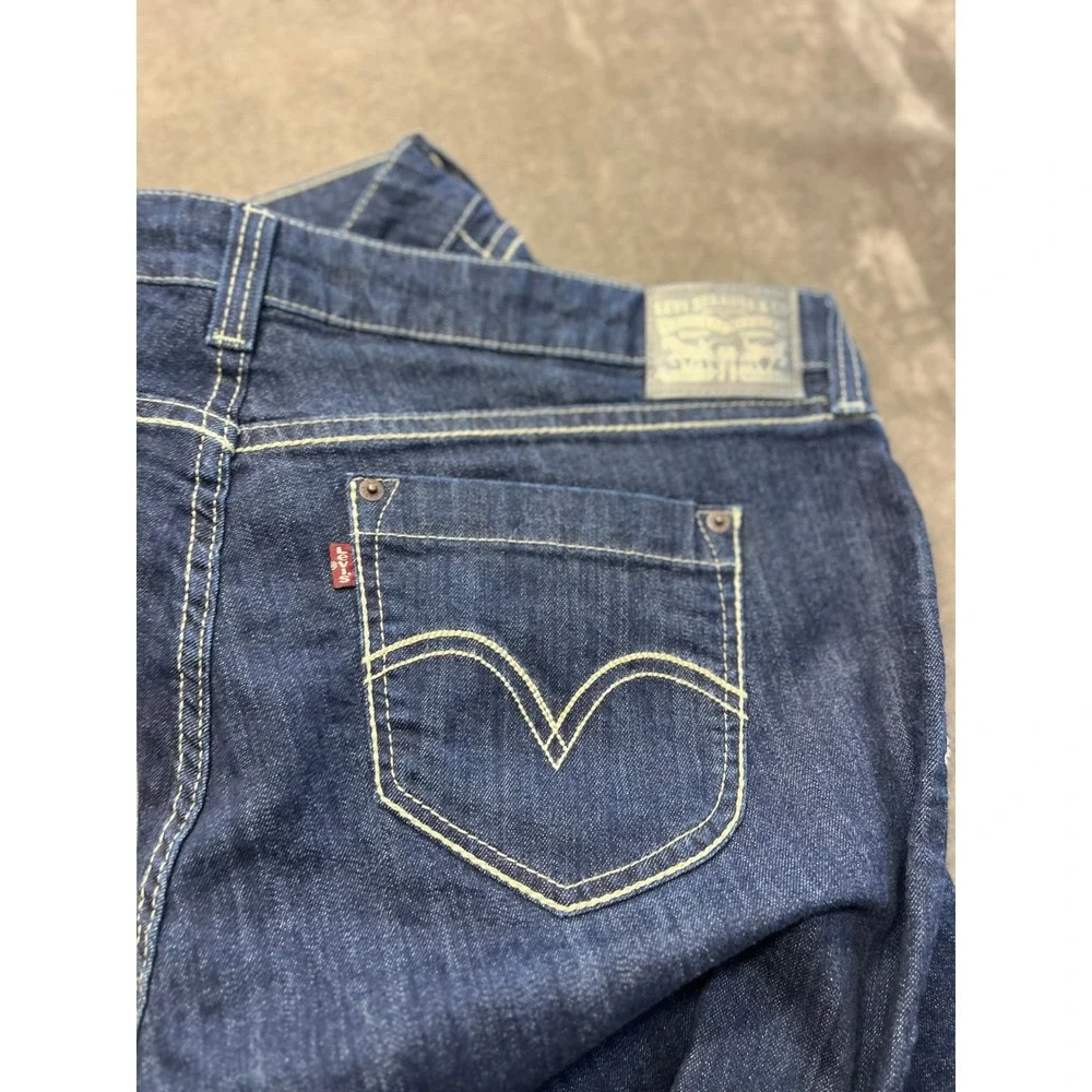 Levis Mid Rise Skinny Jeans Womens 18W Indigo Blue Denim Stretch 1233‎